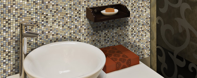 mozaika szklano-kamienna